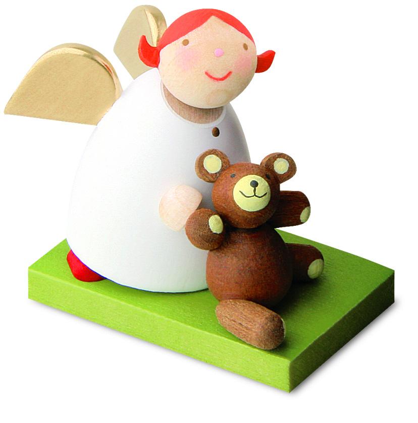 Little Angel Figurine - Guardian Angel with Teddy Bear